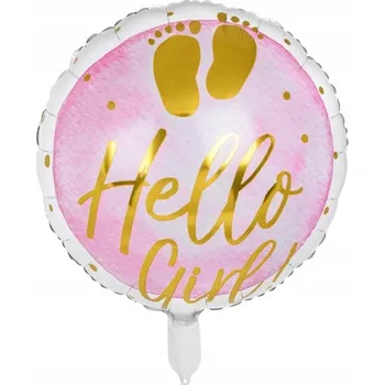 Balónek SUPER Fóliový Balón Hello Girl První Narozeniny 53240 Baby S