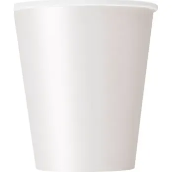 Papírové kelímky bílé 270 ml - 8 ks