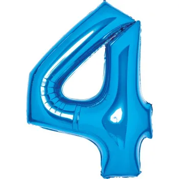 Balónek Balónek fóliový číslo 4 modrý 66 cm Amscan 9914054