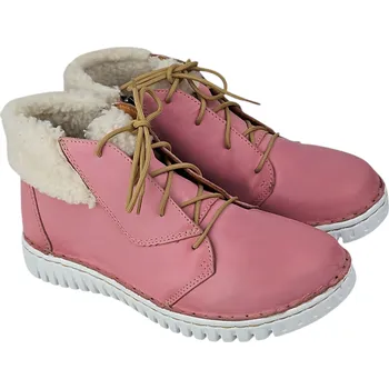 Dámská zimní obuv Růžové kožené zimní boty 40