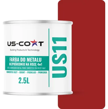 barva na kov Antikorozní akrylová Barva na kov US-Coat 2,5 l SIGNÁLNÍ ČERVENÁ RAL3001 matná