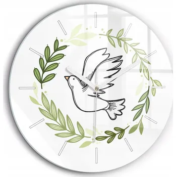 Hodiny Skleněné hodiny s potiskem Ozdobné nástěnné hodiny Duch Svatý a listy