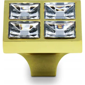 Nábytkové kování ZLATÁ NÁBYTKOVÁ ÚCHYTKA S S KŘIŠŤÁLEM RETRO ÚCHYTKA NA NÁBYTEK ÚCHYTKA NA SKŘÍŇKU