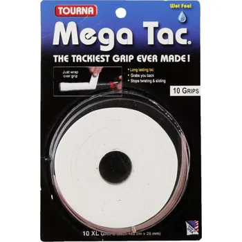 Tenis Omotávky Tourna Mega Tac 10er, white Tournagrip MT-10XL-W