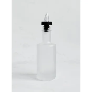 Nádoba na olej a ocet Láhev na olej, ocet, sirup bílá matná VILO 200 ml s čirou nálevkou