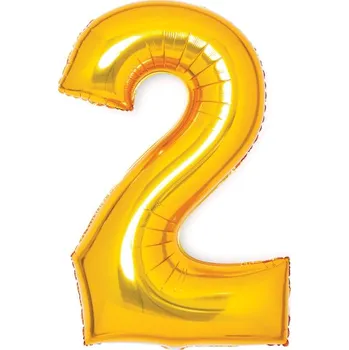 Balónek Balónek fóliový narozeniny číslo 2 zlatý 66 cm Amscan 9913207