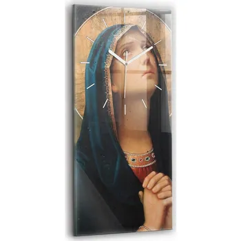 Hodiny Skleněné hodiny Sklo Tichý Bezhlučný Nástěnný Panna Maria 30x60