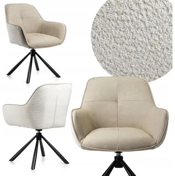 Křeslo Židle HowHomely béžová látka 1 ks