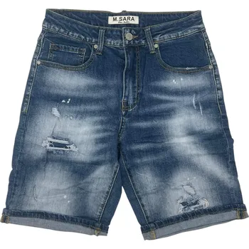 Pánské kraťasy M.Sara Pánské modré džínové kraťasy 07 Barva: Modrá, Velikost: 39