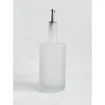 Láhev na olej, ocet, sirup bílá matná VILO 500 ml s nerezovou nálevkou