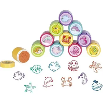 Dětské razítko Razítka plastová - S inkoustem, Vodní svět, 10ks (Goki)