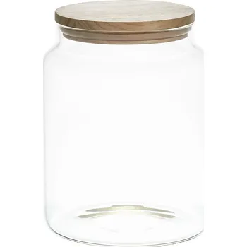 Dóza na potraviny Skladovací nádoba s dřevěným víkem 2,4 l
