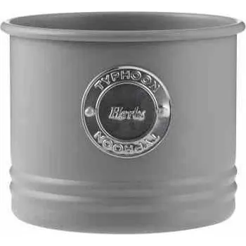 Obal na květináč Kovový květináč na bylinky šedý Typhoon moderní obal do kuchyně 11 cm