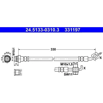 Brzdový systém Brzdová hadice ATE 24.5133-0310.3