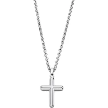 Náhrdelník Pánský náhrdelník z chirurgické oceli s křížem Lotus Style stříbrný | Kvalitní zpracování | Ověřeno 1000+ zákazníky | Náhrdelník pro může | Pánské šperky | ROMERO chirurgická ocel