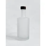 Láhev na olej, ocet, sirup bílá matná VILO 500 ml s uzávěrem tmavé dřevo