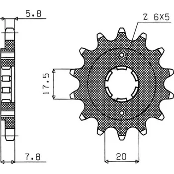 Řetězová sada pro motocykl řetězové kolečko pro sekundární řetězy typu 520, SUNSTAR (14 zubů) 39114