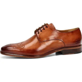 Pánské polobotky Melvin & Hamilton pánské luxusní společenské boty s koženou podešví - koňakové