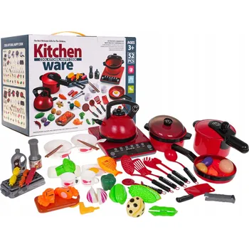 Sada nádobí ČERVENÁ SADA HRNCŮ S SPORÁKEM PŘÍSLUŠENSTVÍ