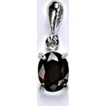 Zlatý přívěsek zirkon přírodní granát - P1244 - bílé zlato (Přívěsek s přírodním granátem 9x7 mm)