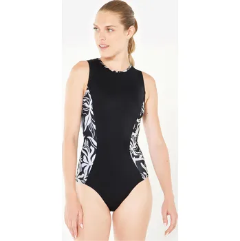 Dámské plavky OLAIAN Dámské jednodílné plavky na surf Carla 48 ČERNÁ