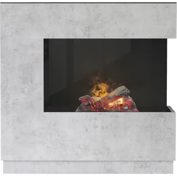Stojící krb s topnou funkcí elektrický Dimplex šedý 125 W 90 x 88 x 32 cm