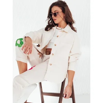 Dámská casual bunda Smetanová košilová bunda DOSTA TY4143 Velikost: ONE SIZE