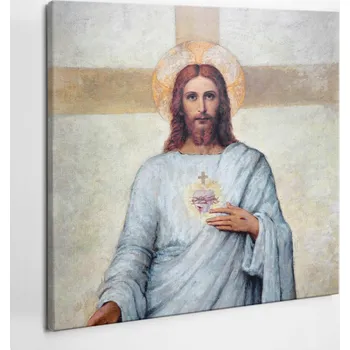 Obraz Fotoobraz s náboženským motivem na plátně - Srdce Ježíše Krista 50x50 cm