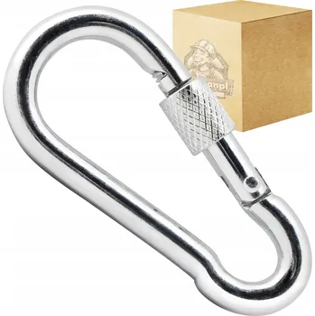 PanChanPL HASIČSKÁ KARABINA S POJISTKOU DIN5299D POZINK 6X60 1 KS