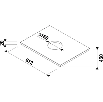 Koupelnový nábytek Jika MIO deska JASAN s výřezem 61 cm