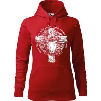 Dámská mikina Mikina - Beránek Boží Barva: Červená (07), Velikost: XXL, Střih: Dámské