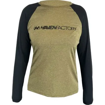 cyklistický dres Dres dlouhý dámský HAVEN FACTORY trail černo/khaki M