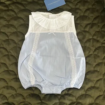 Dětská móda Lily is sailing Šatičkový overal světle modrý proužek s límečkem Velikost: 3-6