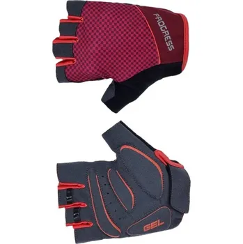 cyklistický dres Rukavice cyklistické Progress SOLARIA MITTS vínovo/růžové M
