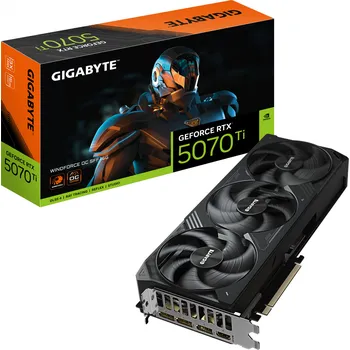 Grafická karta Gigabyte GeForce RTX 5070 Ti Windforce OC SFF 16G (GV-N507TWF3OC-16GD)