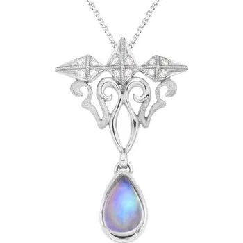 Přívěsek JK Zlatý přívěsek s měsíčním přírodním kamenem a diamanty Diamant 14 kt ZZDI203B-99-1001