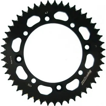 Řetězová sada pro motocykl Hliníková řetězová rozeta SUPERSPROX RAL-455:47-BLK černý 47 zubů, 420