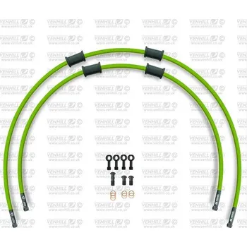 RACE Hadice přední brzdy sada Venhill POWERHOSEPLUS SUZ-10007FB-GR (2 hadice v sadě) zelené hadice, černé koncovky