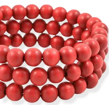 Náramek Korále na ruku dřevěné červené