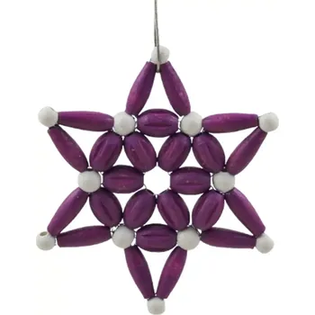Vánoční ozdoba Hvězda na stromeček fialová s bílou