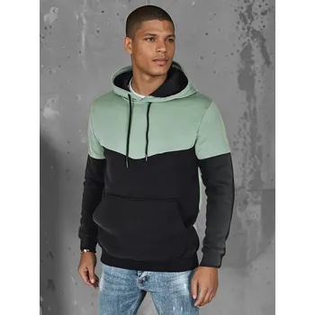 Pánská mikina Černo -zelená pánská basic mikina s kapucí BX5876 Velikost: XL