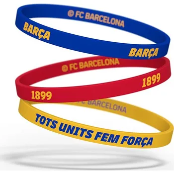 Náramek Fan-shop 3pack dětský gumový náramek BARCELONA FC Tricolor