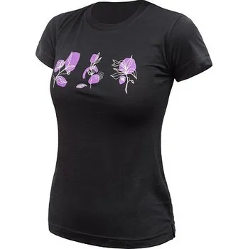 Cyklistické oblečení Triko krátké dámské SENSOR MERINO AIR BLOOM černé XL