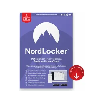 Zrychlení počítače NordLocker - Licence na předplatné (1 rok) - 500 GB úložný prostor - ESD - Win, Mac, Android, iOS