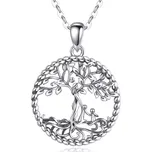 For Silver Náhrdelník Strom života s ozdobným kruhem - Stříbro 925