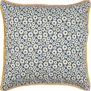 Povlak na dekorativní polštářek Ib Laursen Bavlněný povlak na polštář Vigga Petrol Print 50 × 50 cm