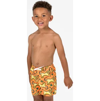 Pánské plavky DECATHLON Chlapecké surfařské kraťasy 100 5-6 LET ORANŽOVÁ