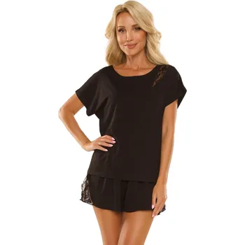 Dámské pyžamo Dámské pyžamo DE LAFENSE 738 VELAR černá M 0