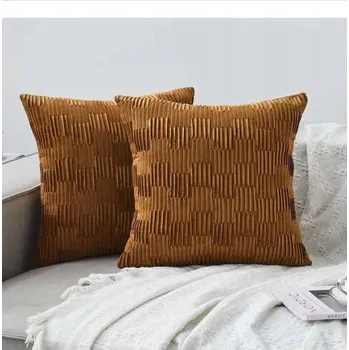 Povlak na polštářek Povlak na dekorativní polštář s plisováním hnědý měkký 2 kusy 45x45 cm