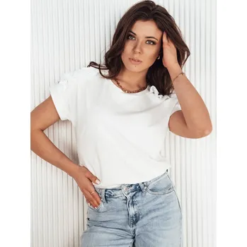 Dámské tričko Smetanové boho tričko s krajkou na rameni EKOSTIA RY2345 Velikost: ONE SIZE